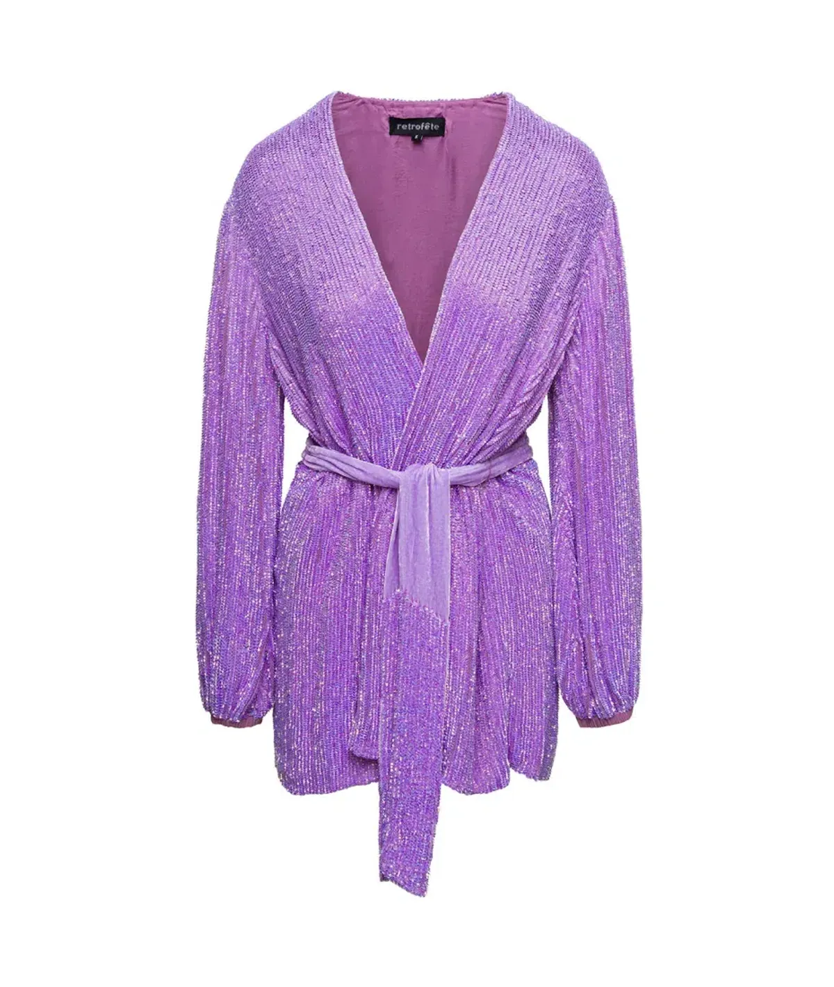 Retrofete Gabrielle Robe Violet Sequin Size 10 - Image 3