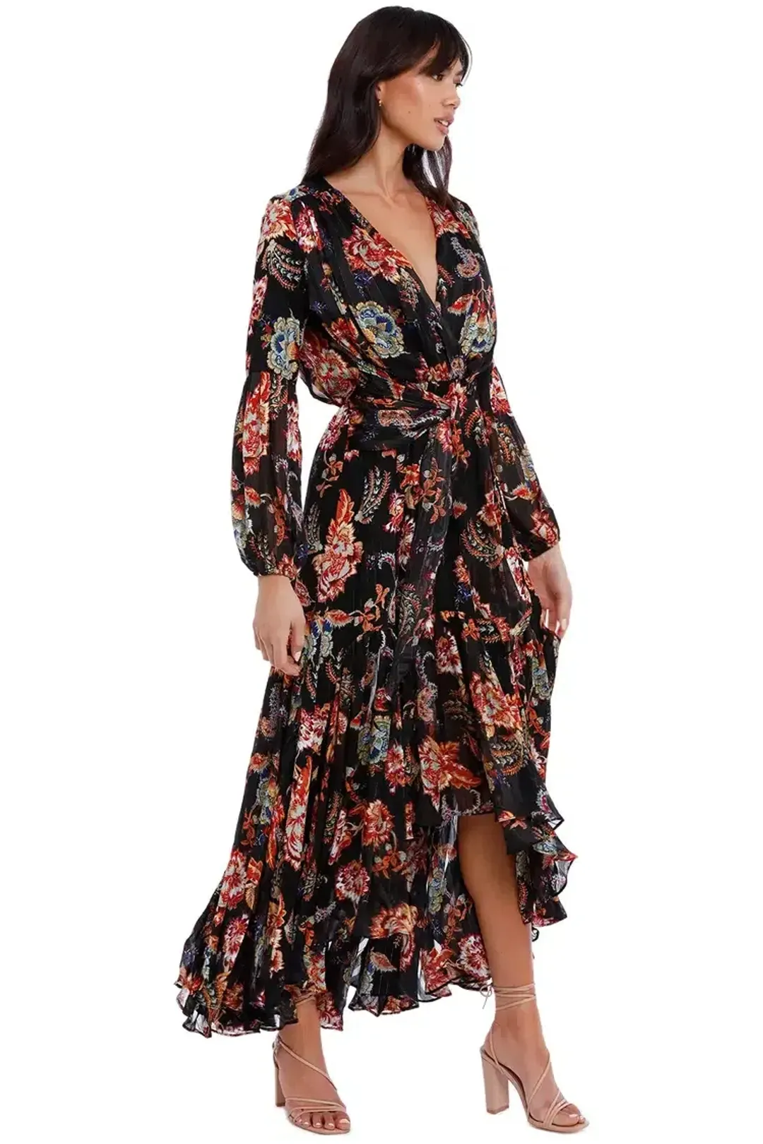 Elliatt Balance Dress Black Print Size AU 8 for rent on The Volte - main image