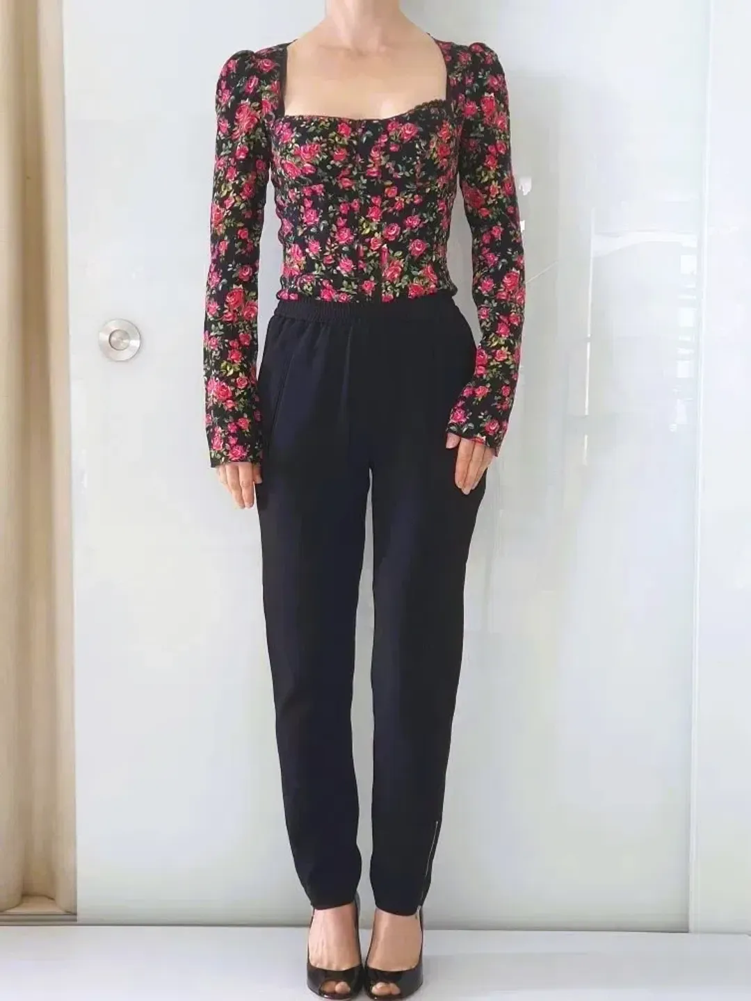 Dolce and Gabbana Long Sleeve Bustier Top Floral Size 6  for rent on The Volte - main image