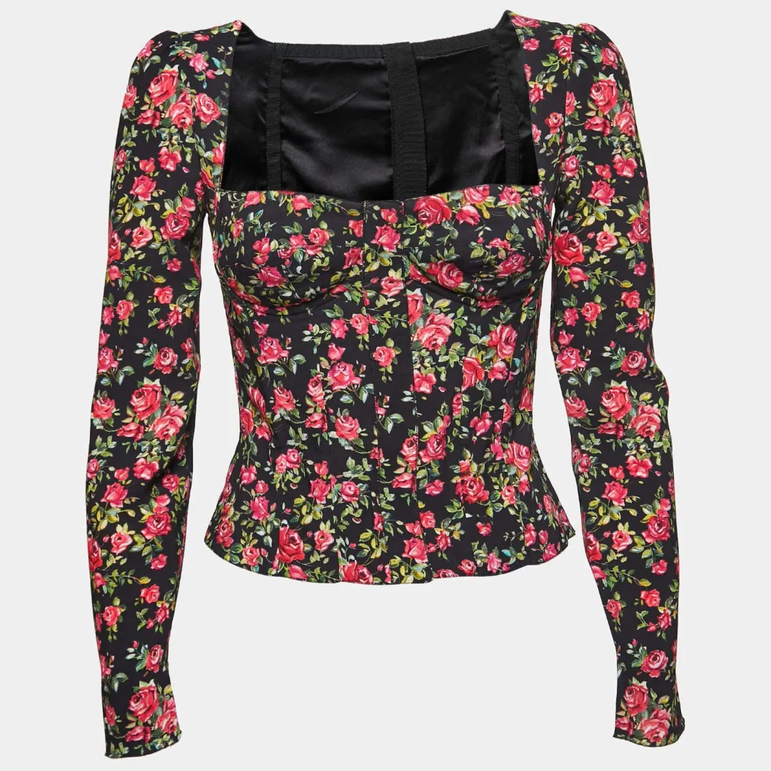 Dolce and Gabbana Long Sleeve Bustier Top Floral Size 6  for rent on The Volte - main image