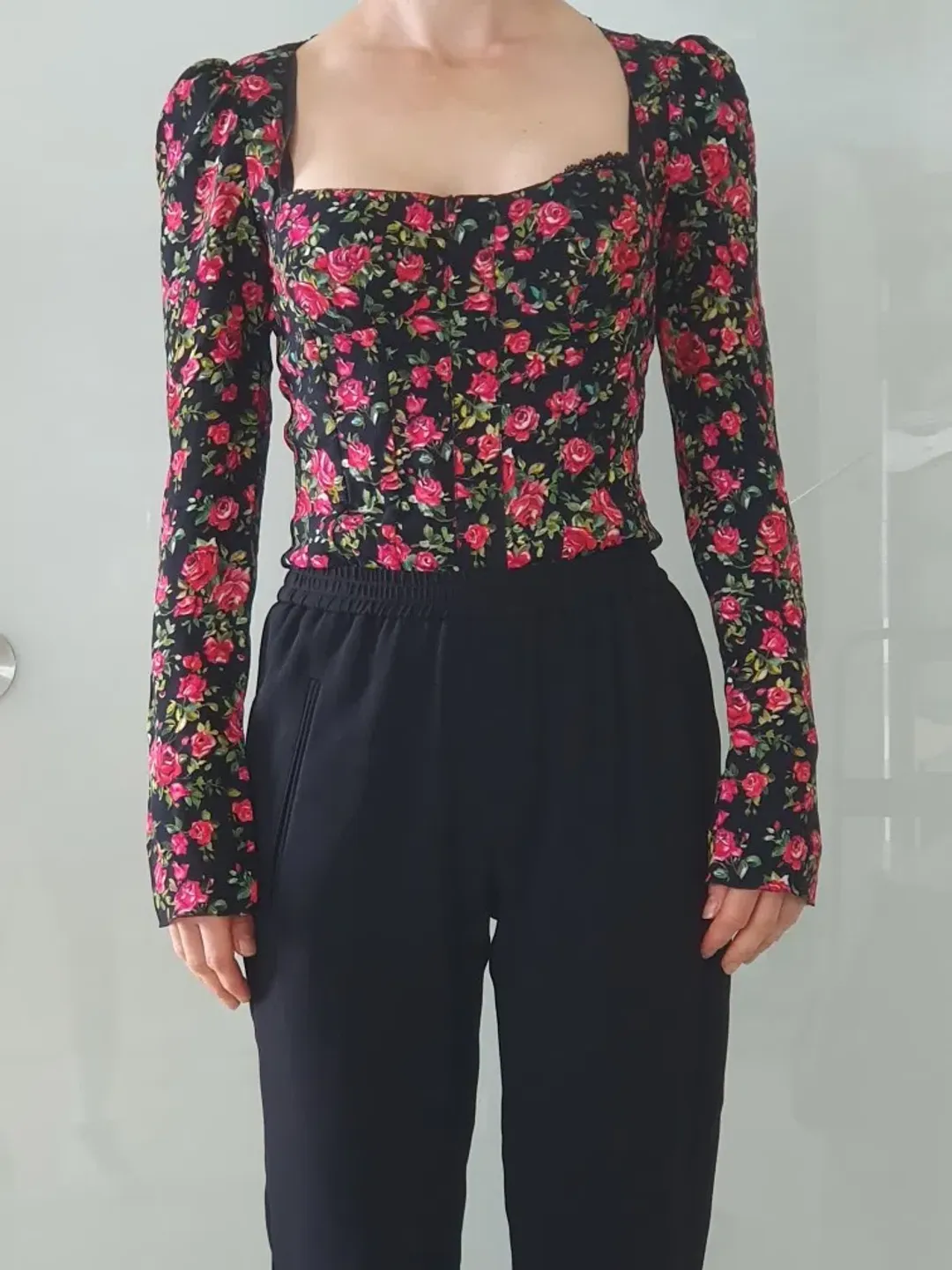 Dolce and Gabbana Long Sleeve Bustier Top Floral Size 6  for rent on The Volte - main image