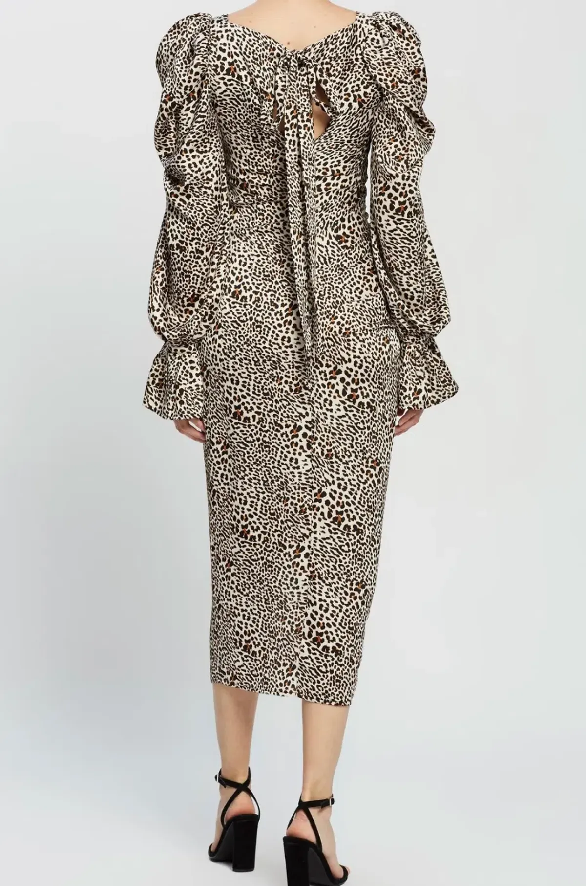 By Johnny Safari Slice Tulip Midi Dress Print Size 6 - Image 4