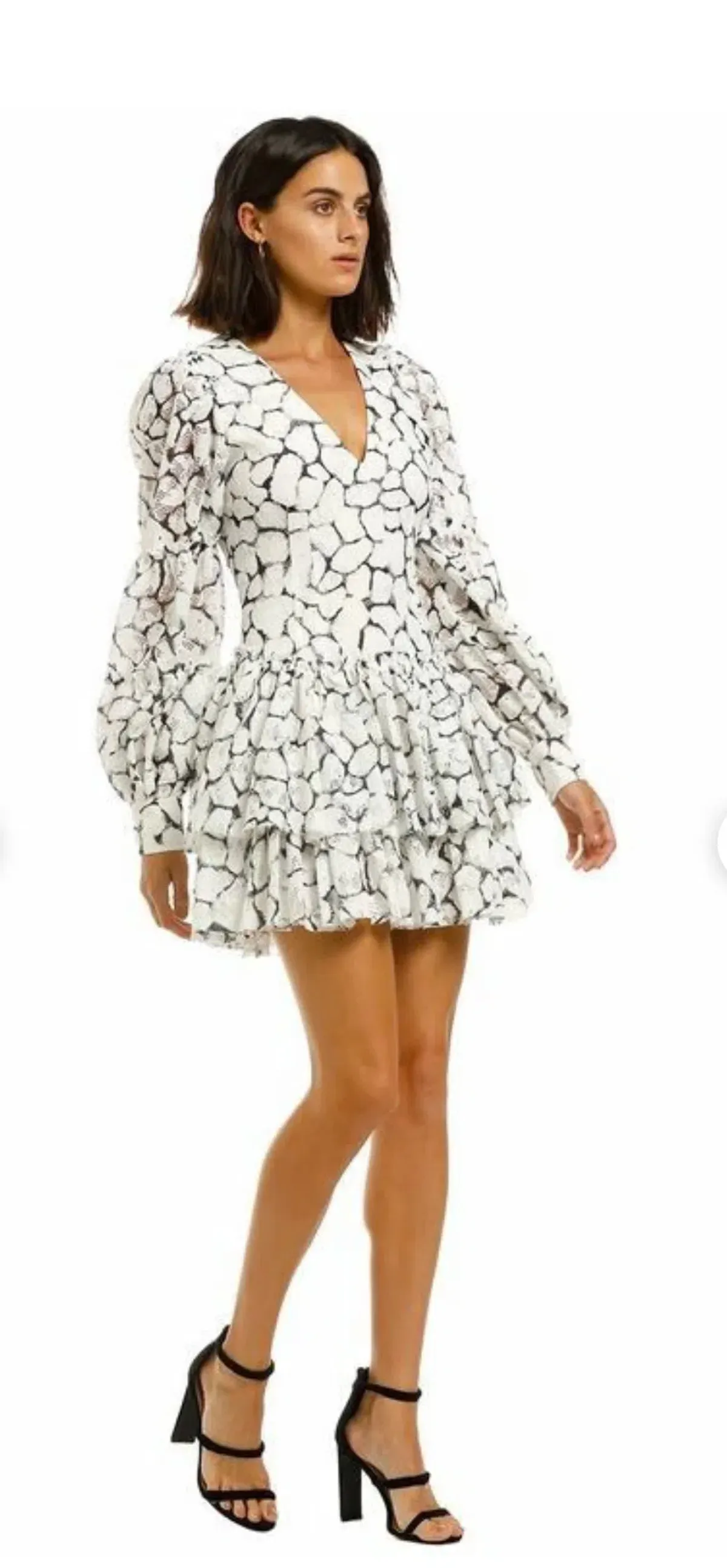 Aje Rebellion Lace Mini Dress Print Size 6 - Image 5