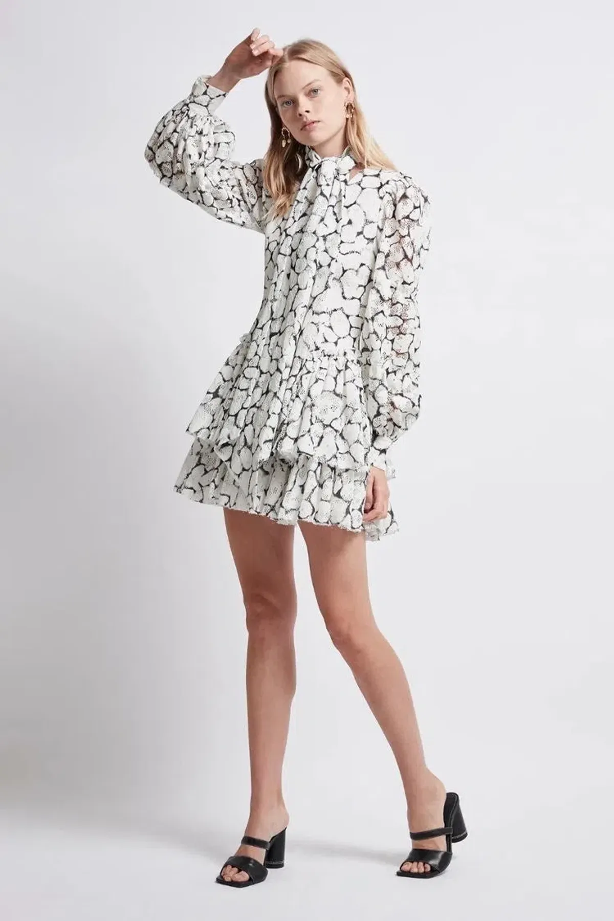 Aje Rebellion Lace Mini Dress Print Size 6 - Image 1