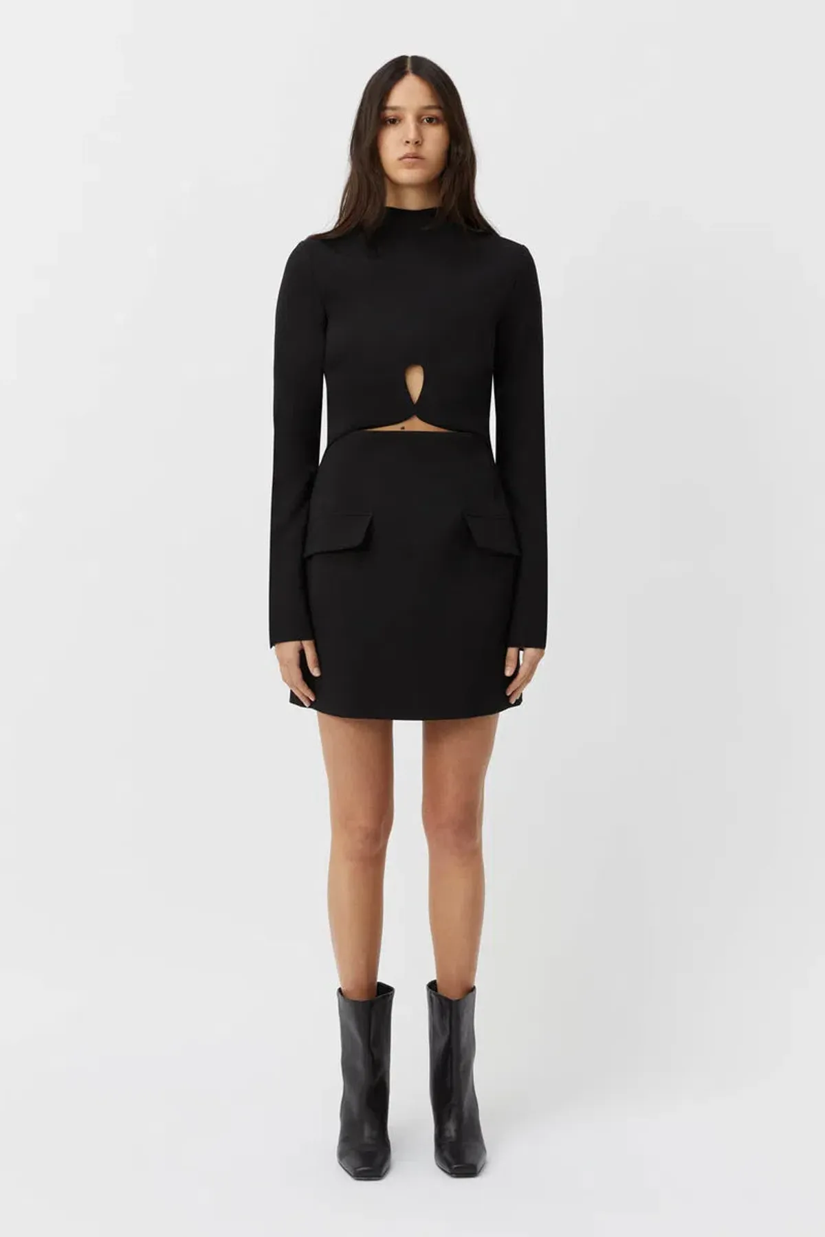 Camilla and Marc Ilona Long Sleeve Mini Dress Black Size 12 - Image 1