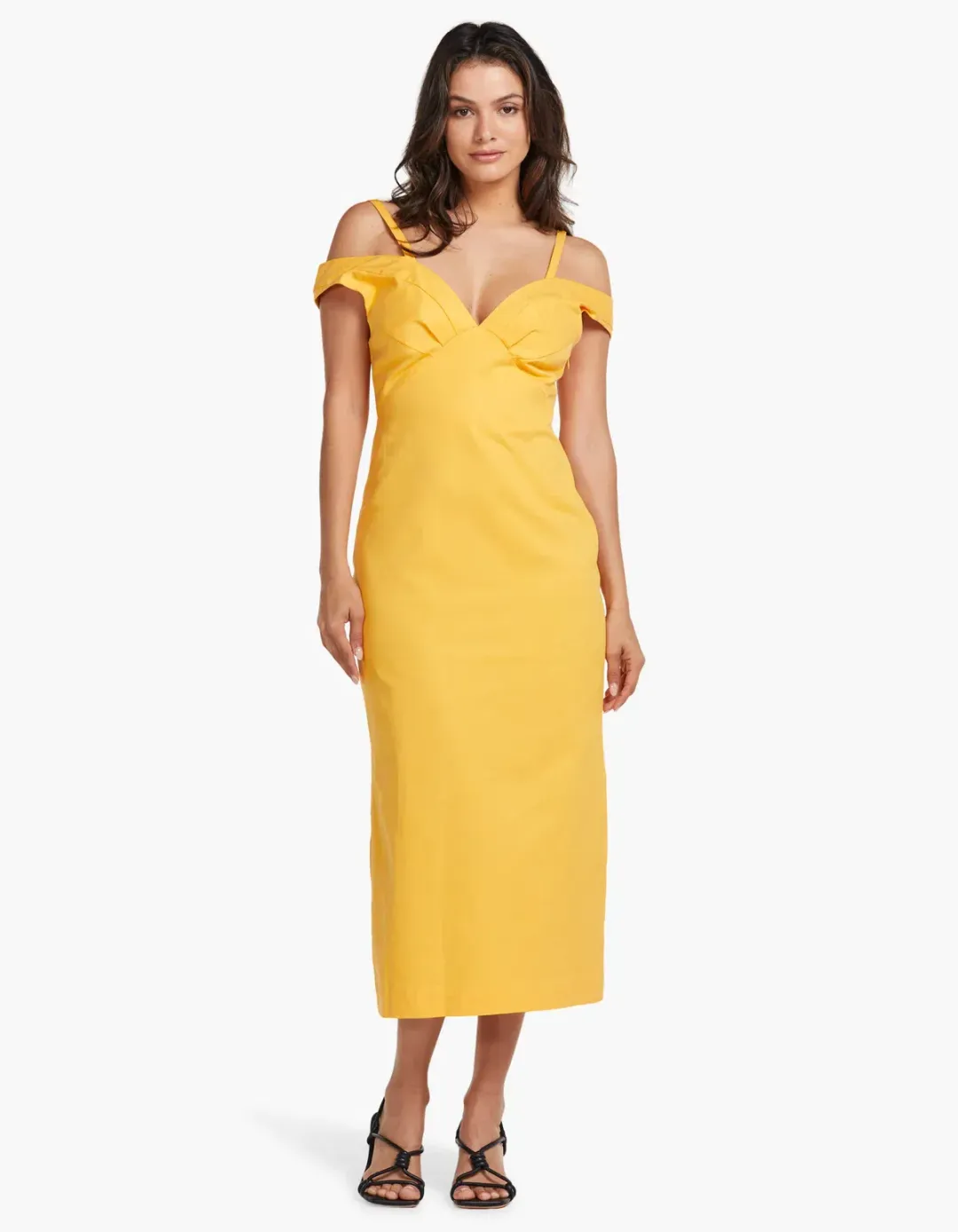 Viktoria & Woods Whirlpool Midi Dress in Mango Orange Yellow Size 14 for rent on The Volte - main image