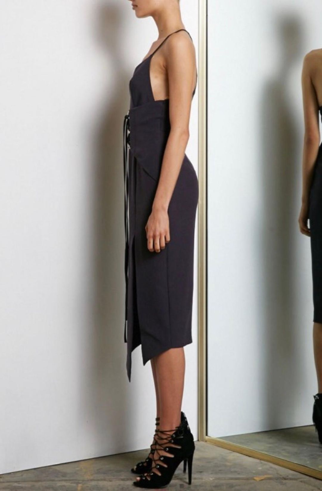 Shona Joy Nightingale Corset Cocktail Midi Dress size 12 for rent on The Volte - main image