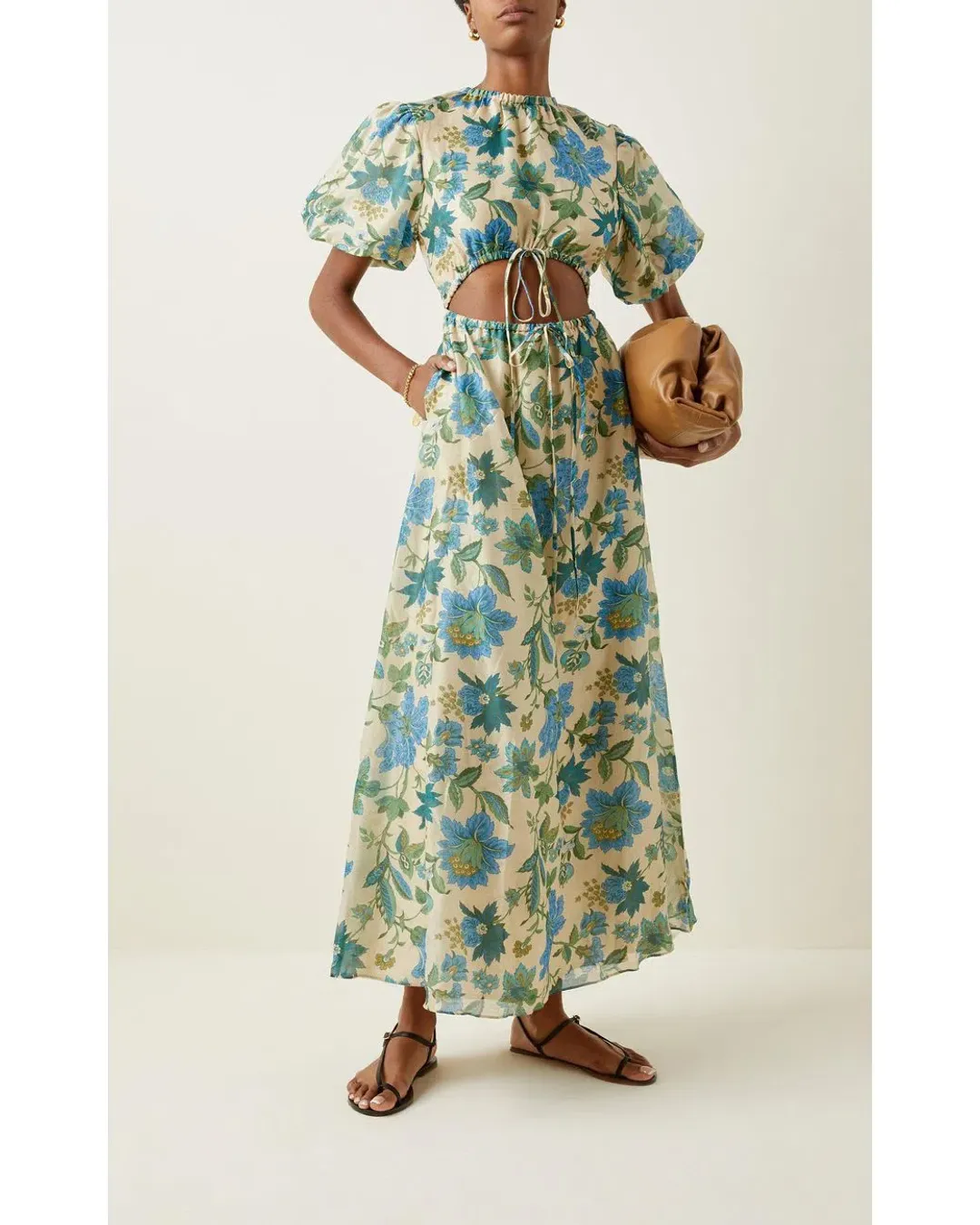 Sir the Label Celia Puff Sleeve Midi Dress Marguerite Print Size 3 AU 12/L for rent on The Volte - main image