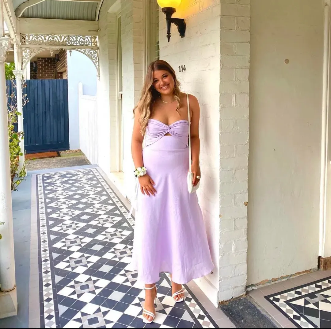 By Johnny Billie Strapless Dress Lilac Size 10  for rent on The Volte - main image