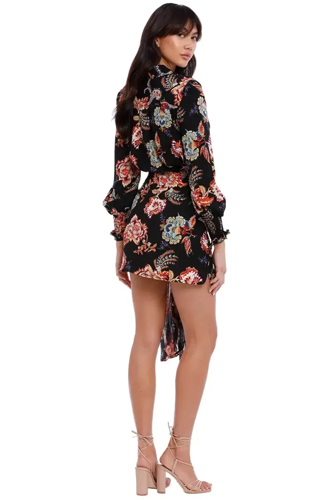 Elliatt Independence Dress Black Multi Print Size 10 for rent on The Volte - main image