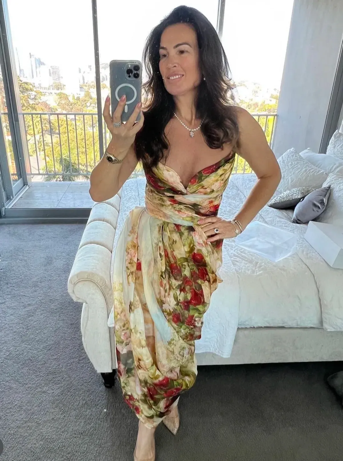 Zimmermann The Luminosity Strapless Midi in Rosy Garden Floral Size 0/Au 8 - Image 4