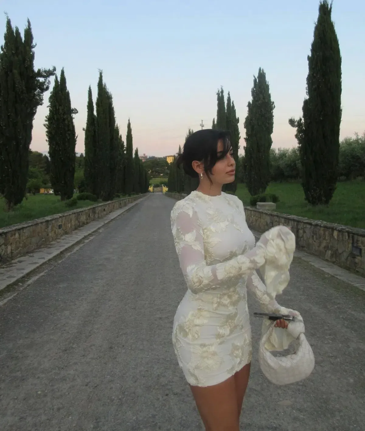 Rotate 3D Floral Appliqué Dress Ivory White Size 6 - Image 2