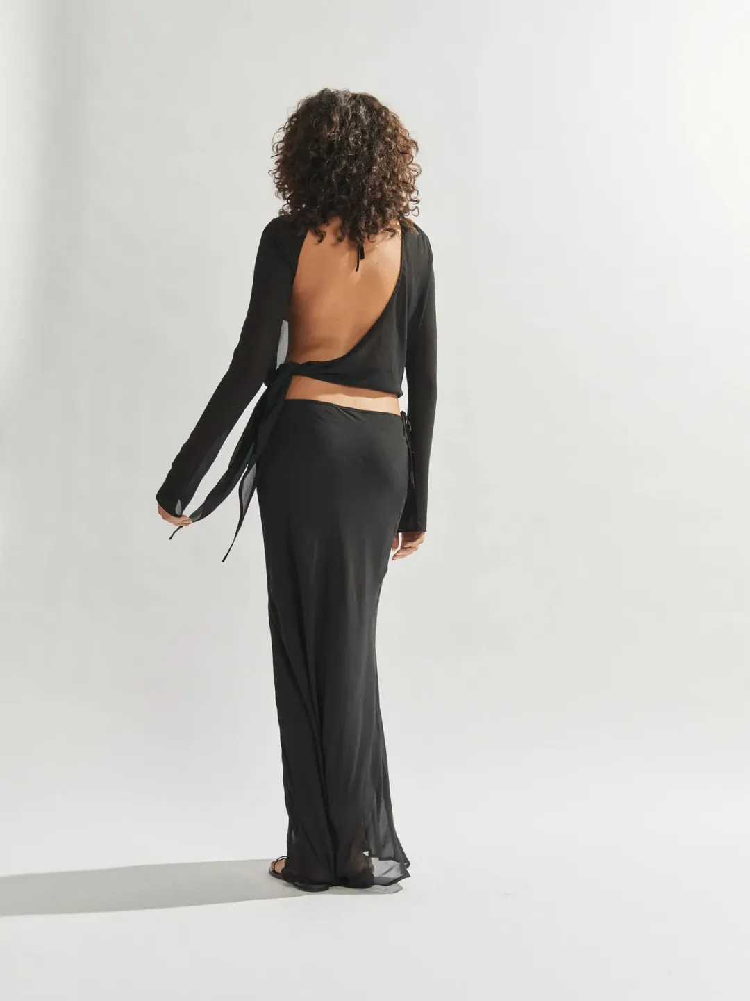 One Mile the Label Maxine Draped Top and Maxi Skirt Black Size AU 8 for rent on The Volte - main image