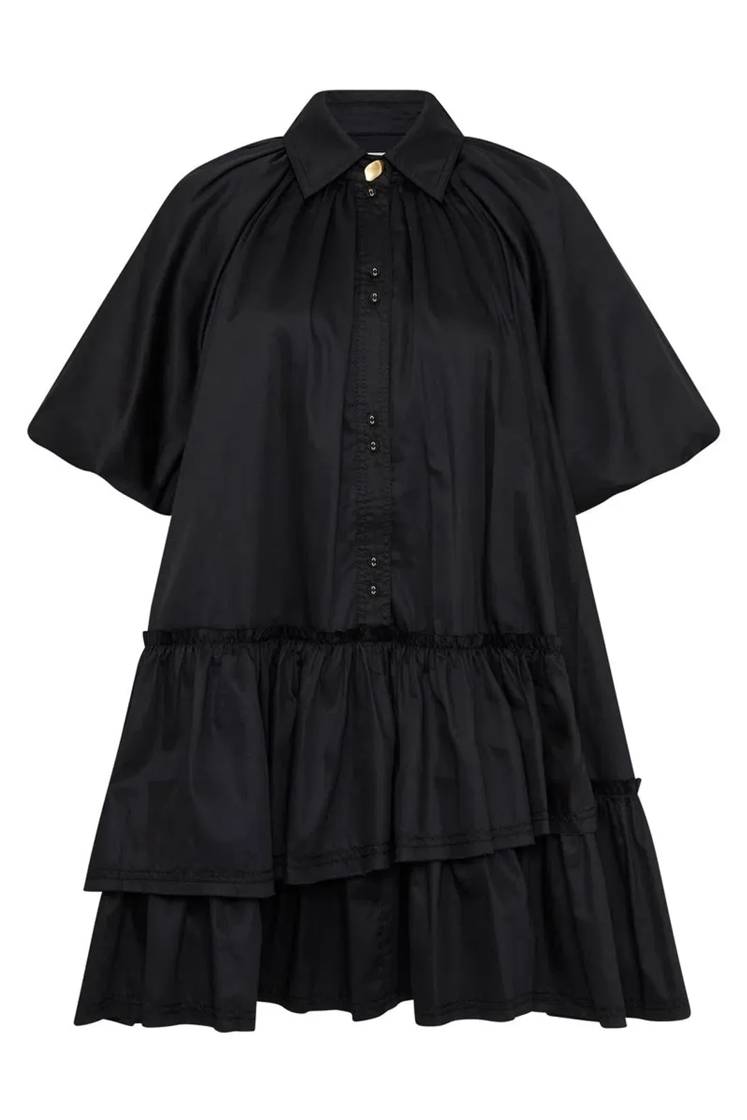 Aje Ambience Smock Mini Dress Black Size 4 for rent on The Volte - main image