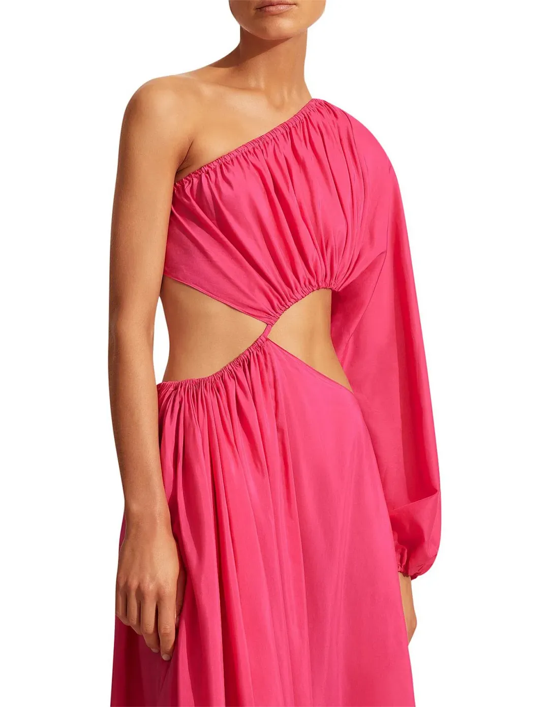 Matteau Asymmetric Wave Dress Pink Size 3 / AU 10 for rent on The Volte - main image