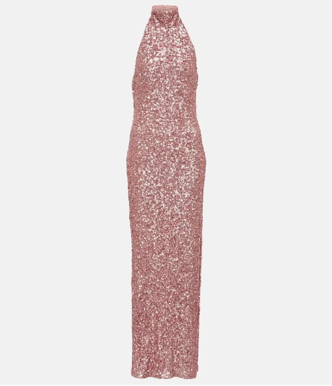 Rotate Birger Christensen Kasia Sequined Maxi Dress Pink Size 10 for rent on The Volte - main image