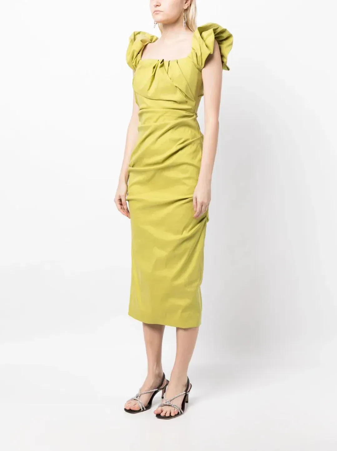 Rachel Gilbert Kalina Midi Dress Green Size 3 / AU 12 for rent on The Volte - main image