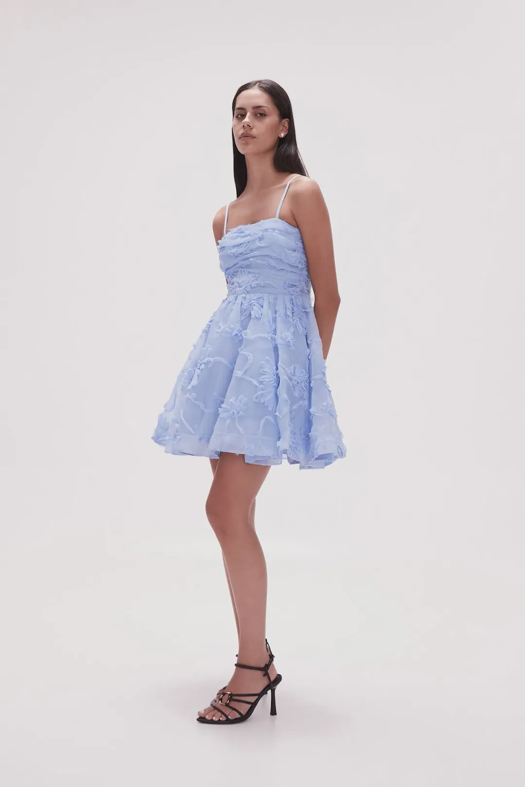 Aje Evangeline Mini Dress Light Sky Blue Size 12 for rent on The Volte - main image