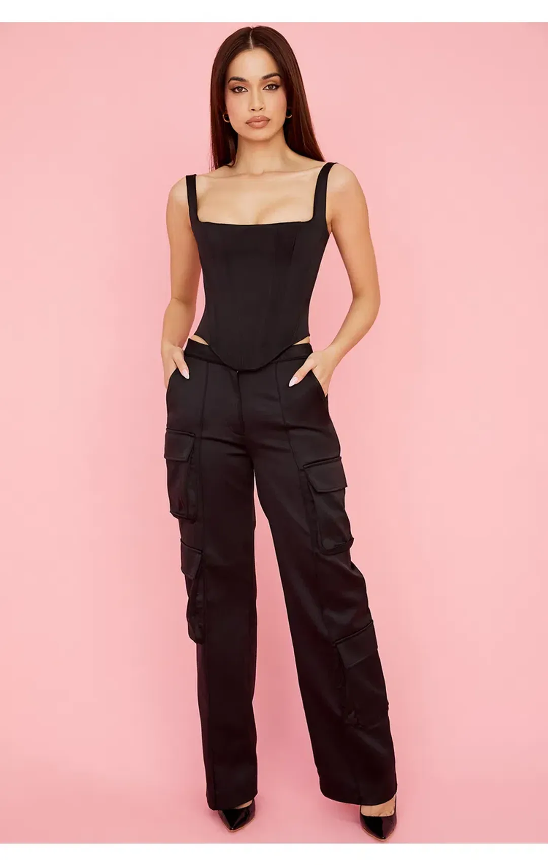 House of CB Rafa Corset & Daria Pants Set Black Size XS / AU 6 for rent on The Volte - main image