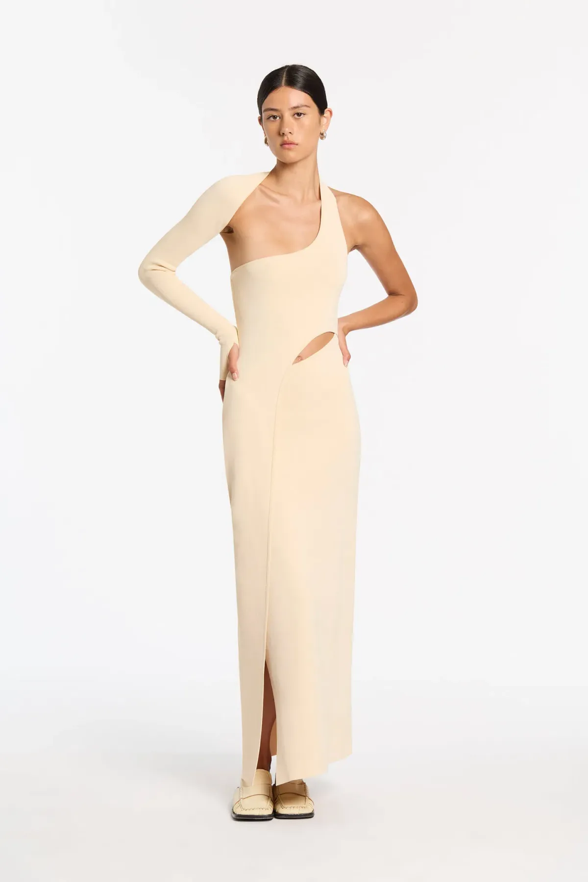 Sir The Label Manifesto Sleeve Midi Dress Butter Size 10 - Image 1