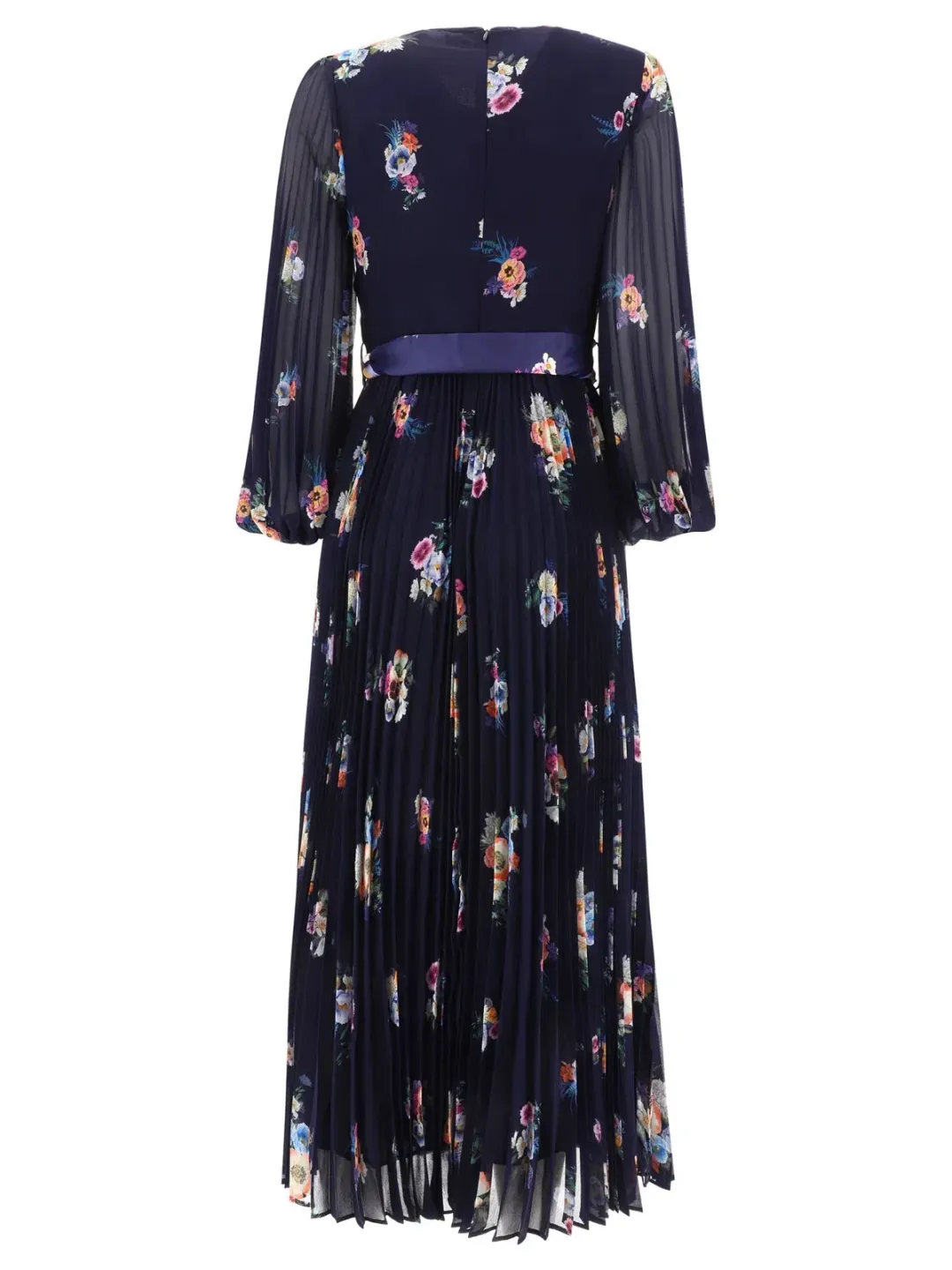 Zimmermann Sunray Long Sleeve Midi Dress Elka Floral Navy Size 1/ Au 10 for rent on The Volte - main image