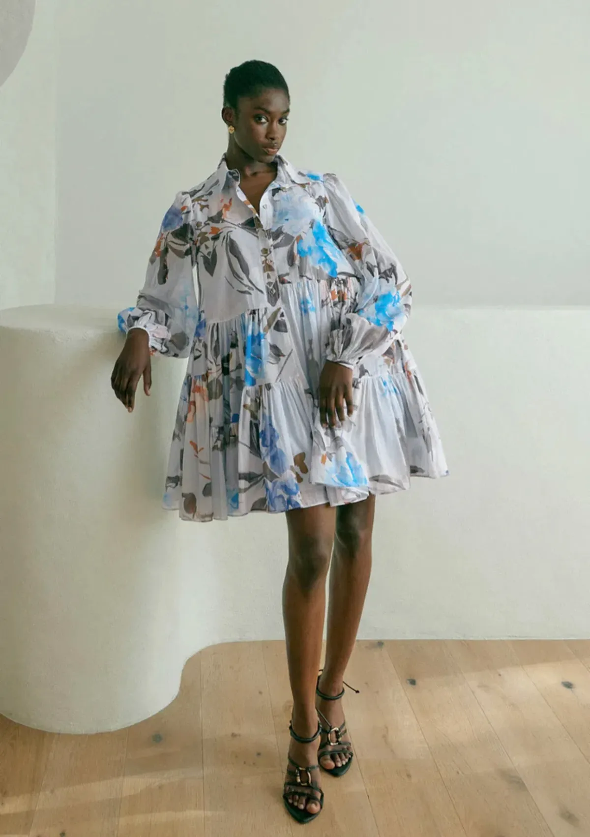 Aje Georgia Smock Mini Dress Print Size AU 8  - Image 3