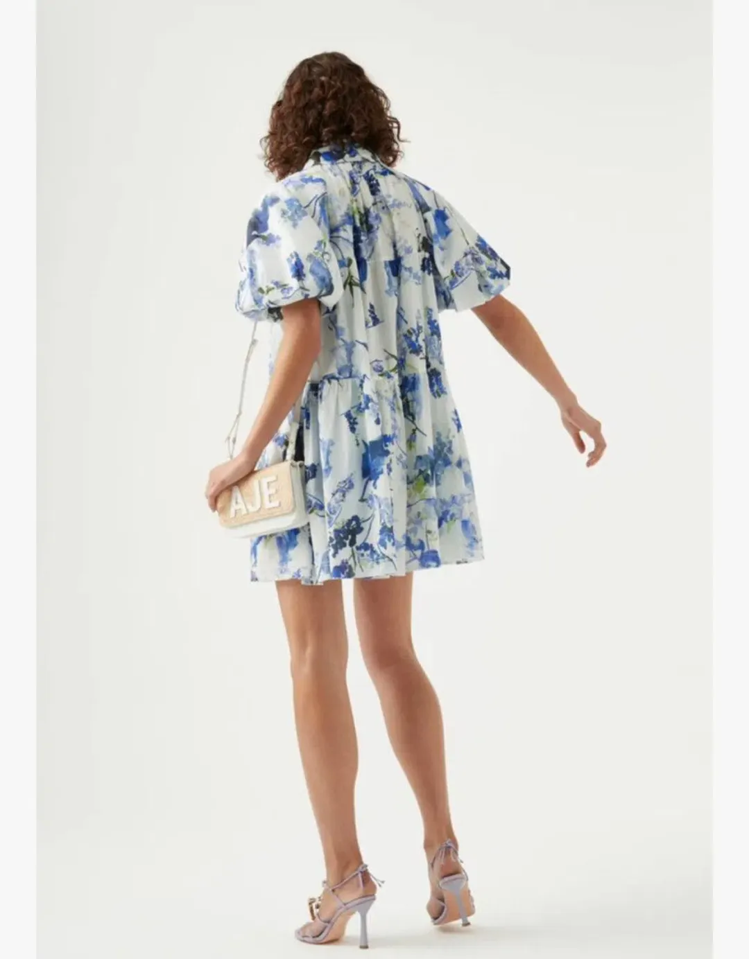 Aje Pablo Smock Mini Dress Print Size AU 8 for rent on The Volte - main image