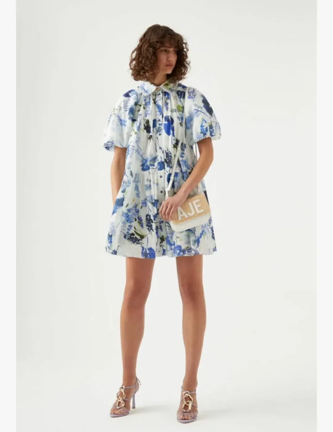 Aje Pablo Smock Mini Dress Print Size AU 8 for rent on The Volte - main image