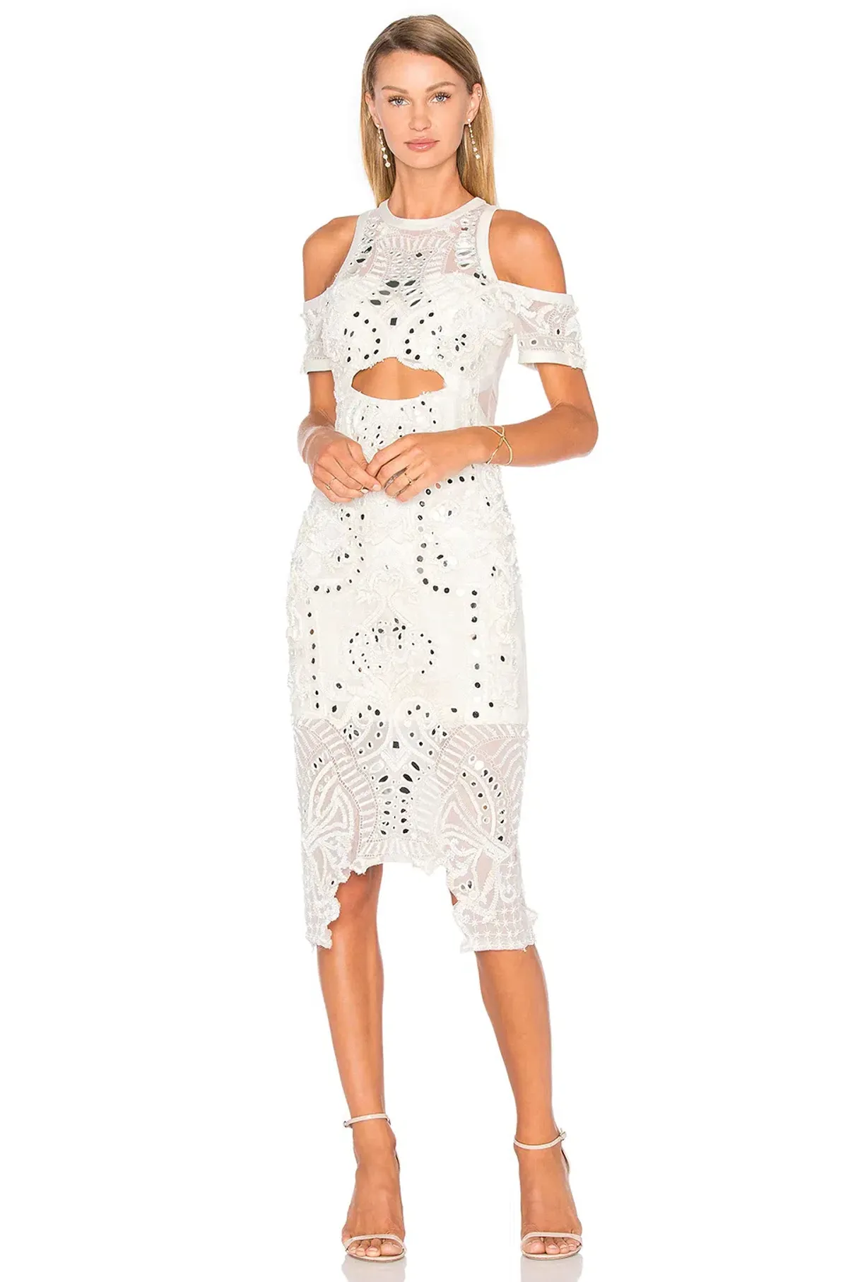 Thurley Wild Heart Midi Dress White Size 10 - Image 1