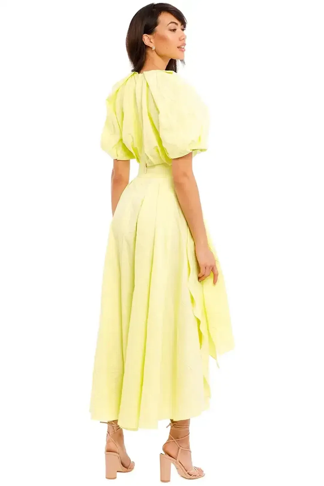 Ginger & Smart Euphoria Top and Euphoria Skirt Set Citron Yellow Size AU 12 for rent on The Volte - main image