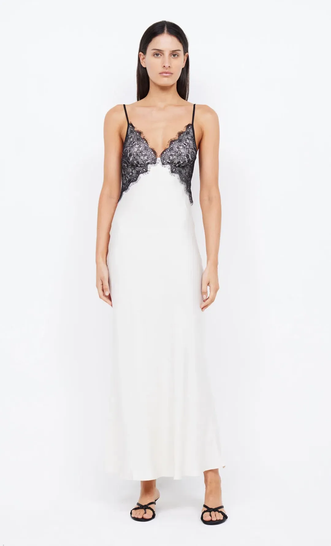 Bec & Bridge Emery Lace Maxi Dress Ivory/Black Size 8 for rent on The Volte - main image