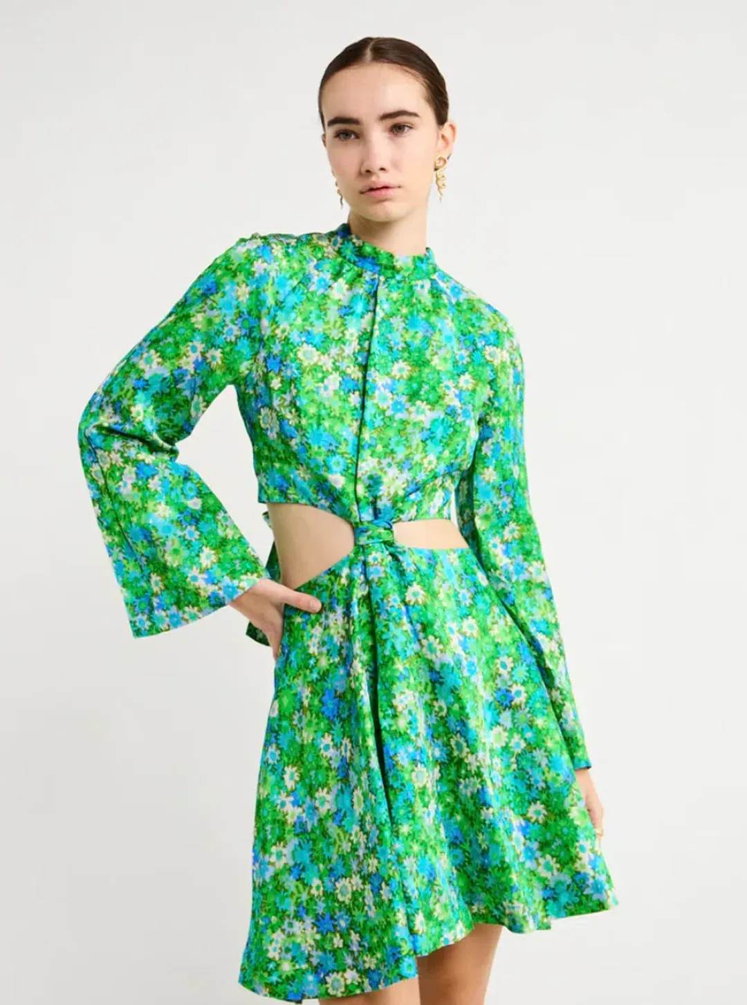 Alemais Cassandra Cut Out Mini Dress In Turquoise Size 8 for rent on The Volte - main image