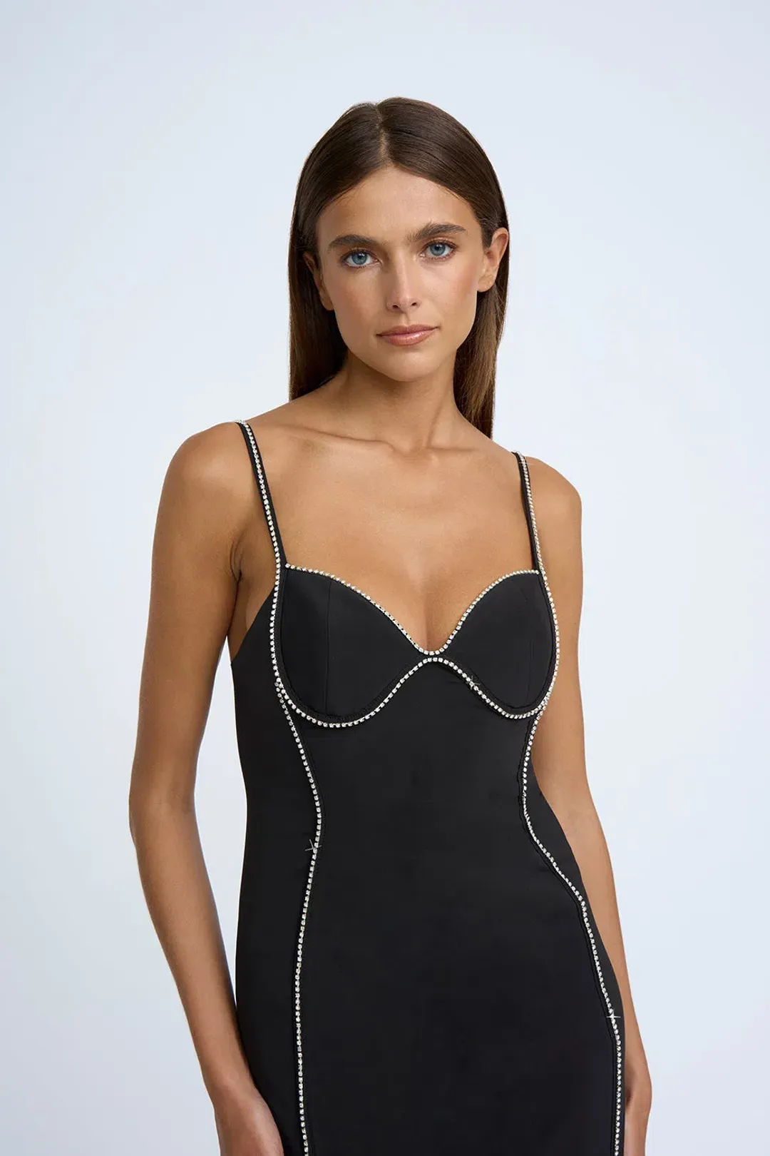 By Johnny Femmina Diamond Pipe Midi Dress Black Size 8 for rent on The Volte - main image