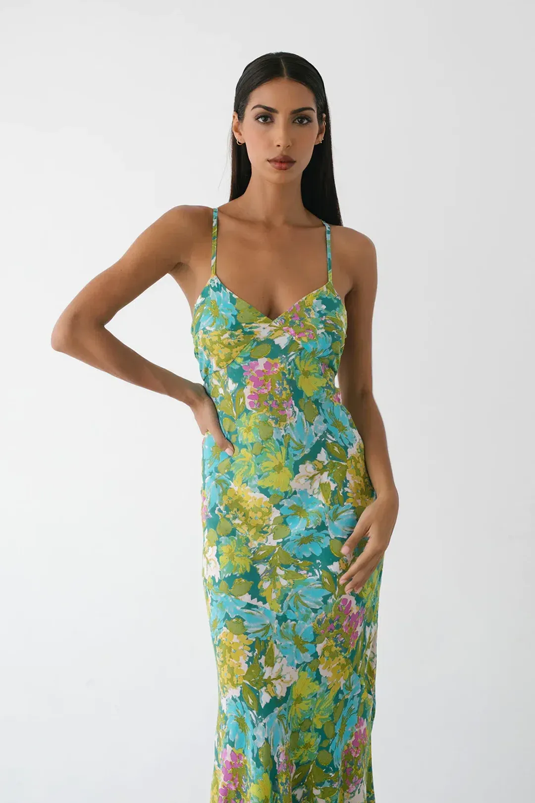 Le Salty Jean Midi Dress Floral Size XS/AU 6 for rent on The Volte - main image