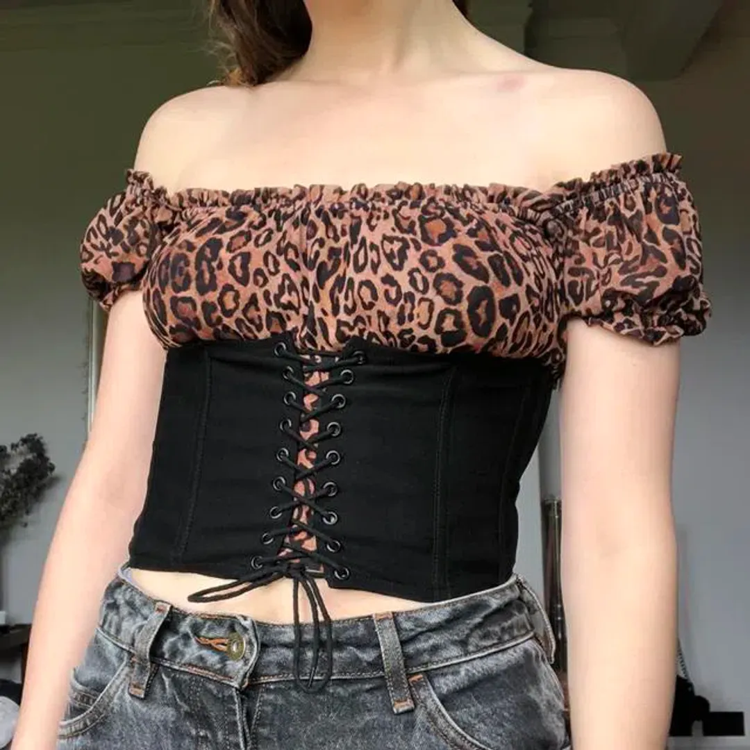 I AM GIA Leopard Rhia Corset Crop Top Size S/Au 8 for rent on The Volte - main image