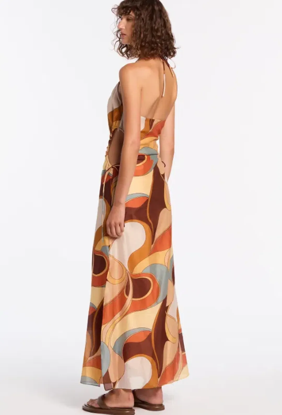 Sir the Label Vista Halter Midi Dress in Vista Print Size 12 for rent on The Volte - main image