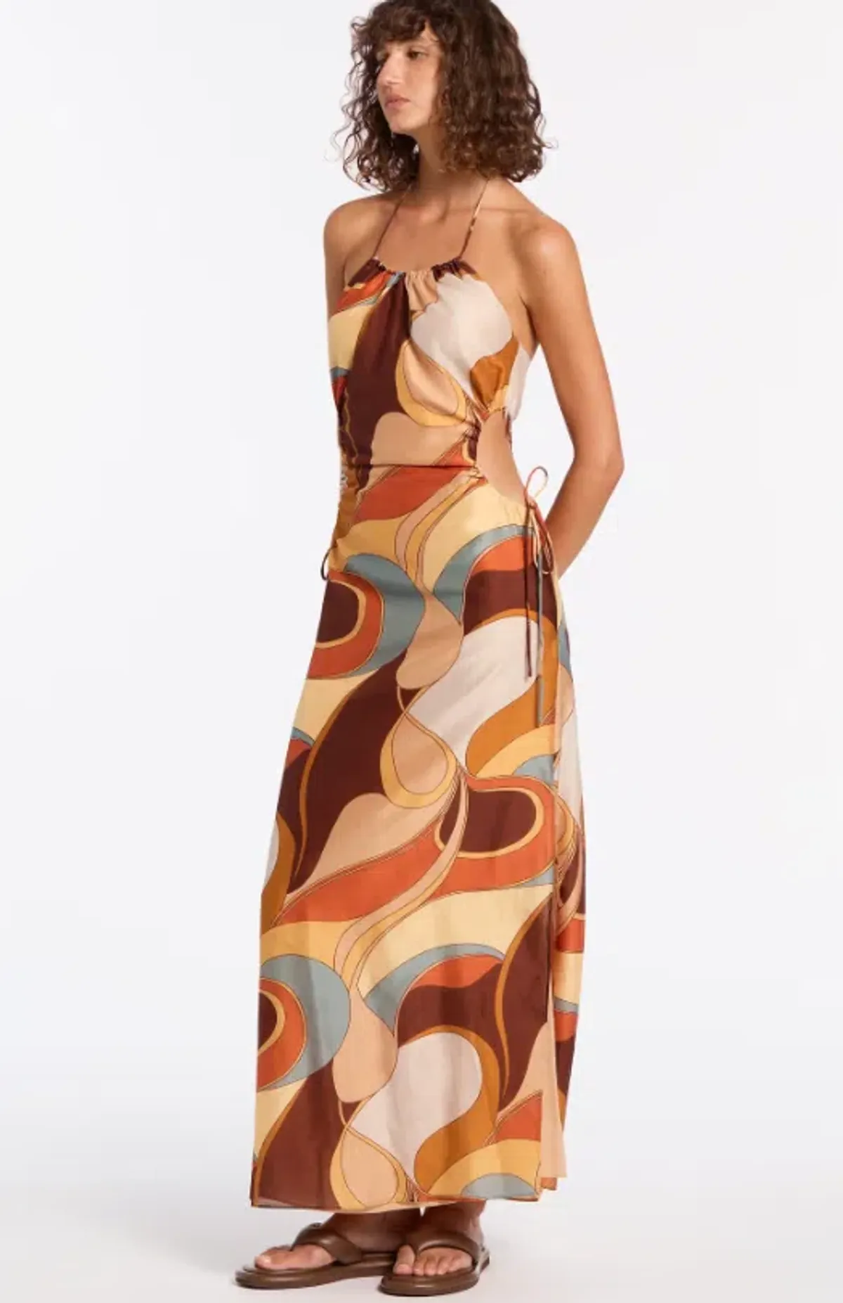 Sir the Label Vista Halter Midi Dress in Vista Print Size 12 - Image 4