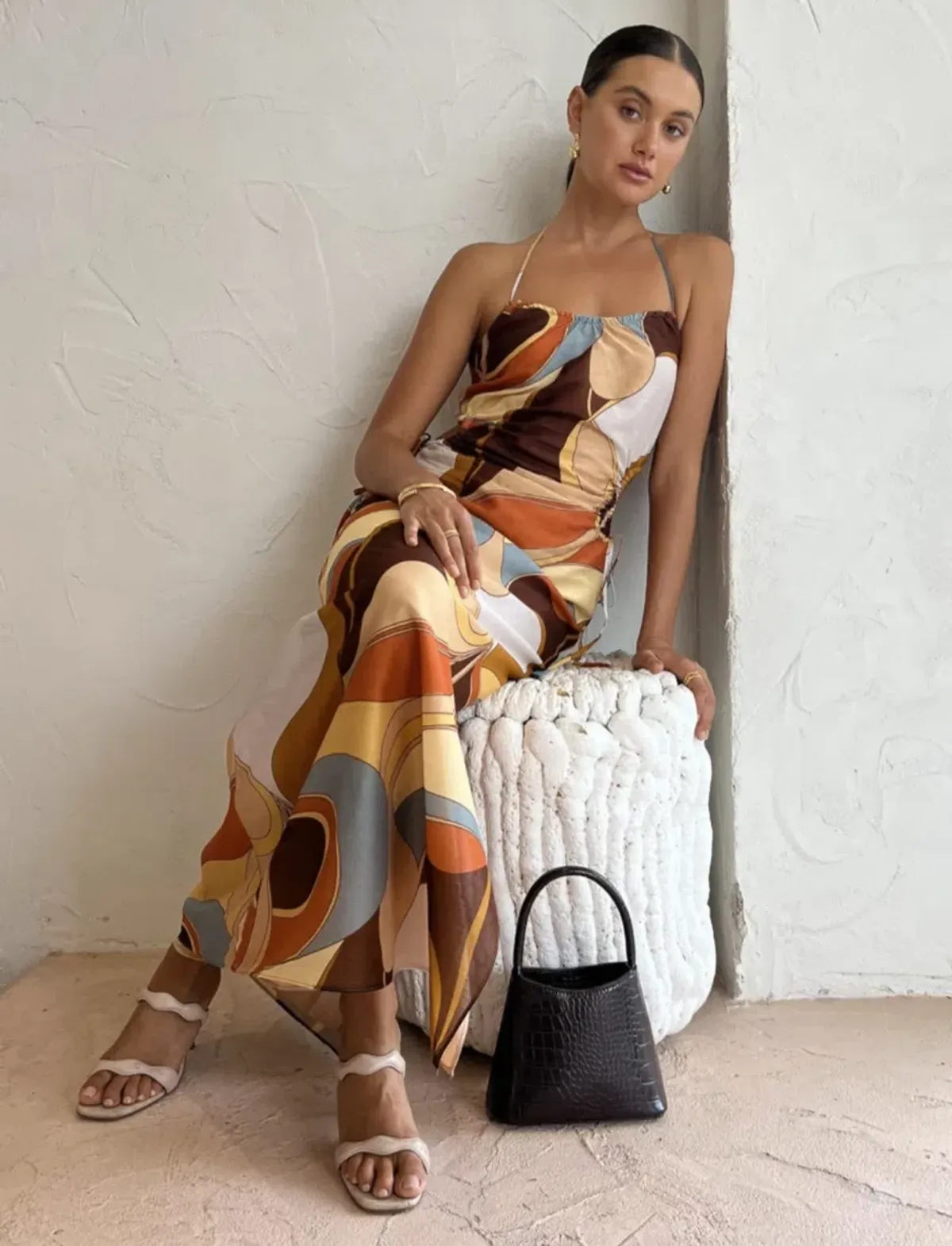 Sir the Label Vista Halter Midi Dress in Vista Print Size 12 - Image 2