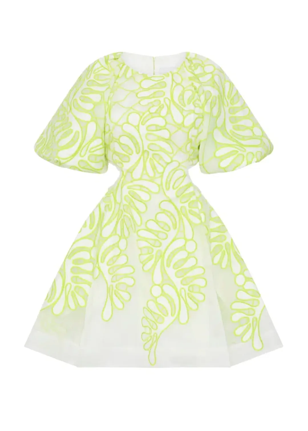 Aje Botanical Applique Mini Dress Ivory/Citrus Yellow Size XXS / AU 4 for rent on The Volte - main image