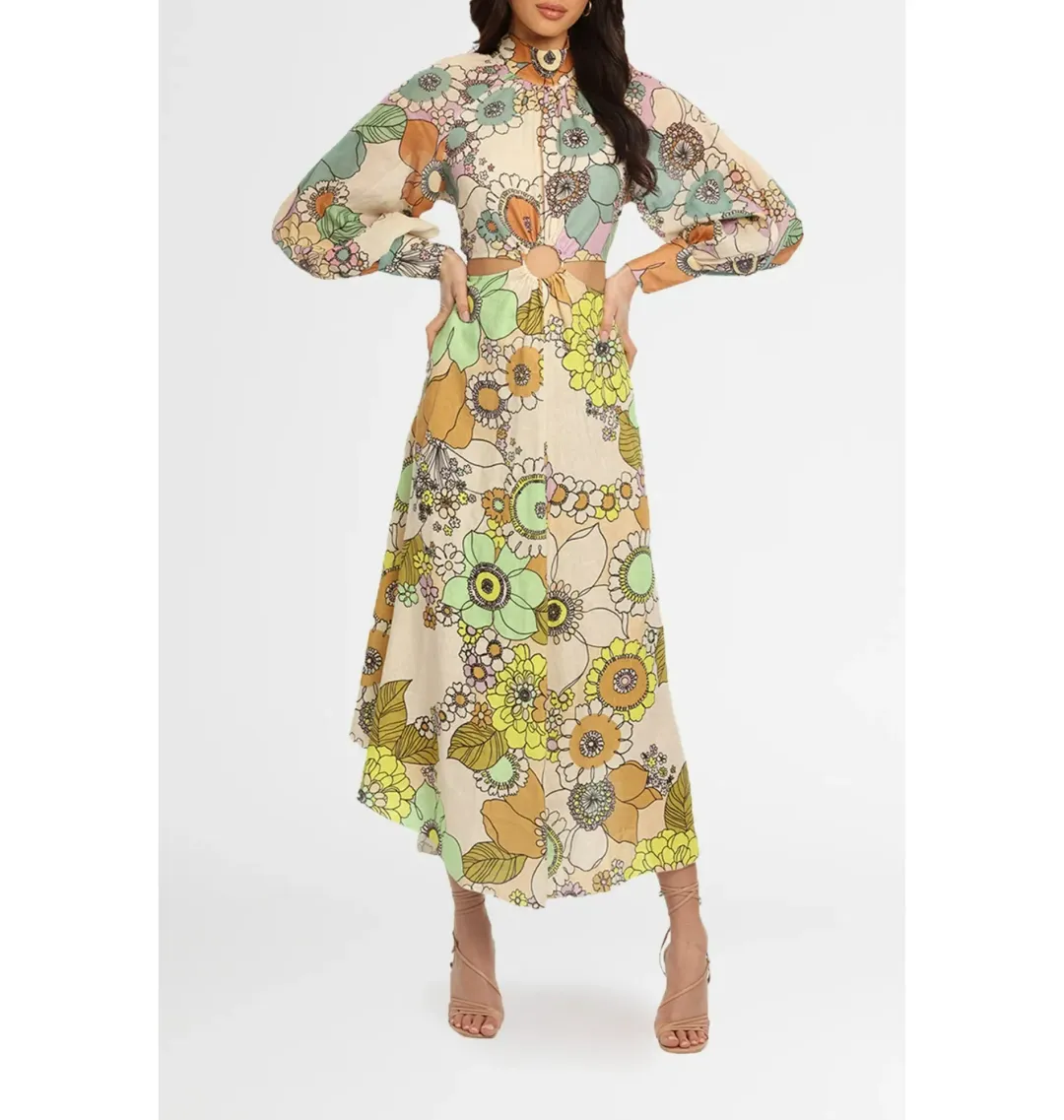 Alemais Farrah Maxi Dress Multi Floral Size AU 10 for rent on The Volte - main image