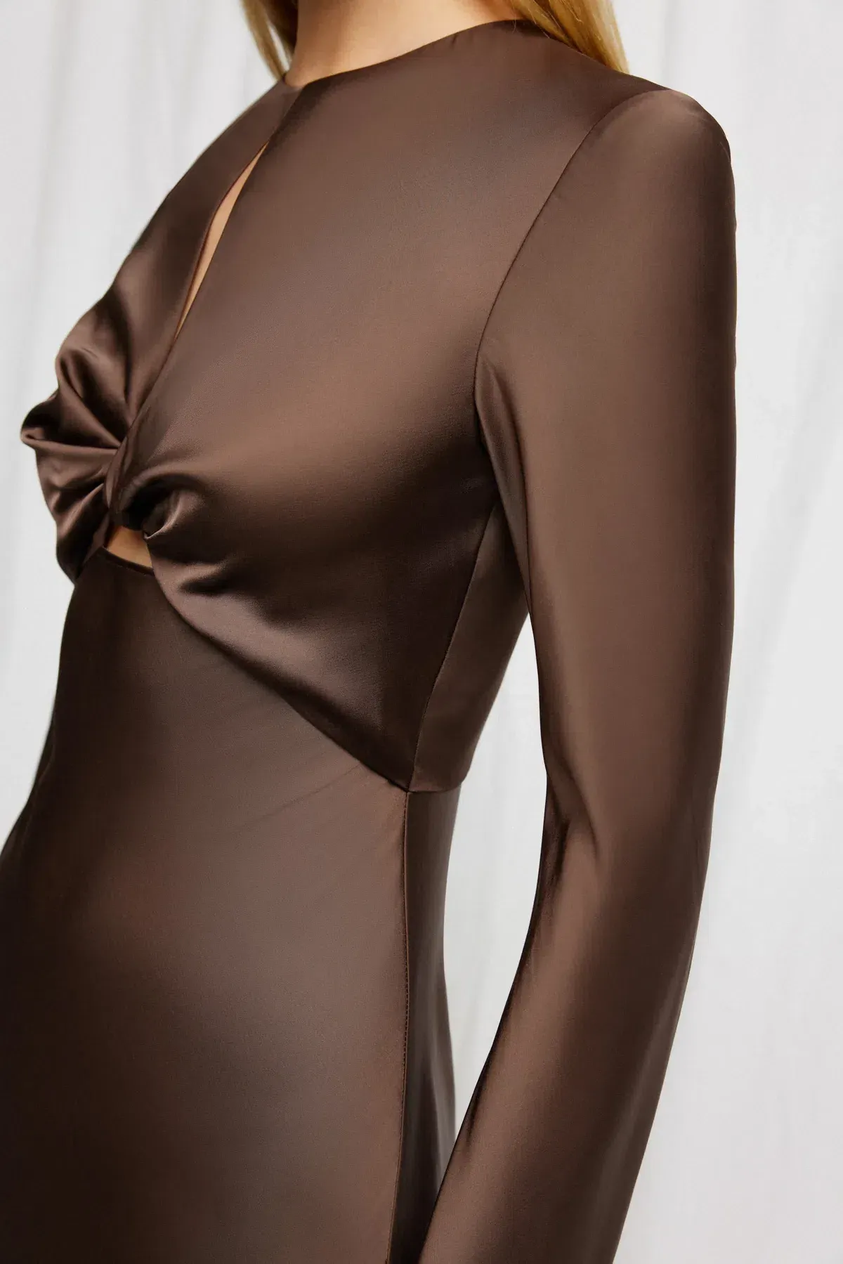 Significant Other Molly Satin Midi Dress Chocolate Size 12 - Image 4