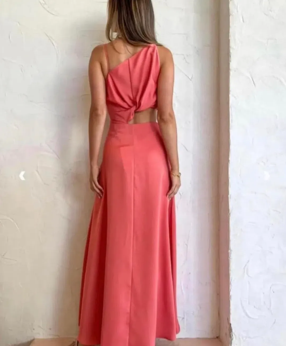 One Fell Swoop Essence Maxi Dress grapefruit Size 10 for rent on The Volte - main image