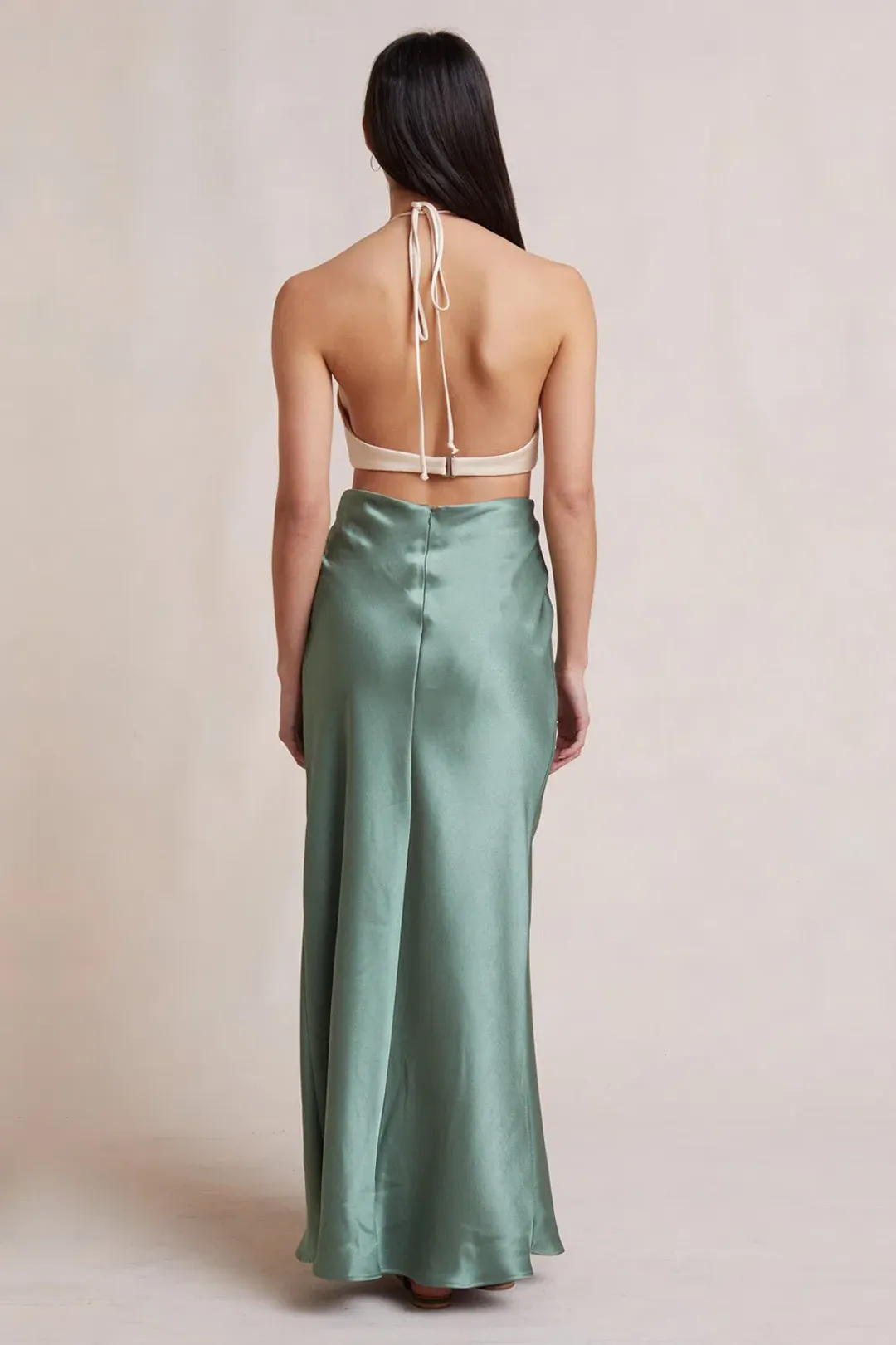 Bec & Bridge Carrie Halter Maxi Dress Multi Green Size 10 for rent on The Volte - main image