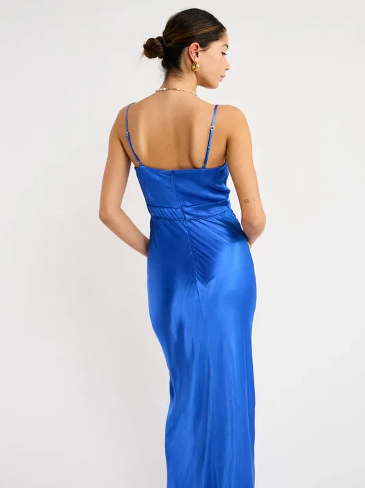 Shona Joy Oliviera Ruched Maxi Dress Blue Size 8 - Image 2