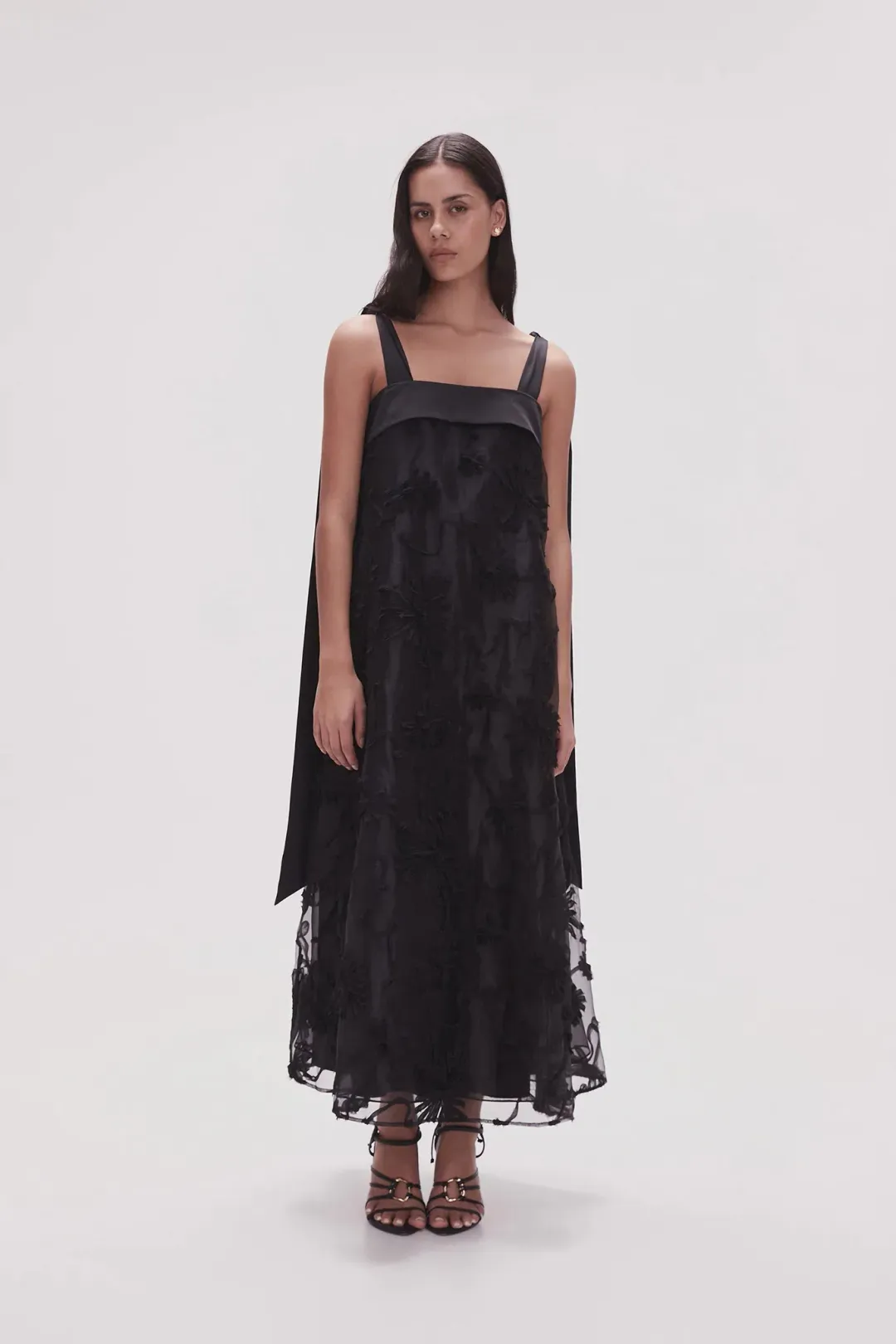Aje Ursula Midi Dress in Black Size AU 8 for rent on The Volte - main image