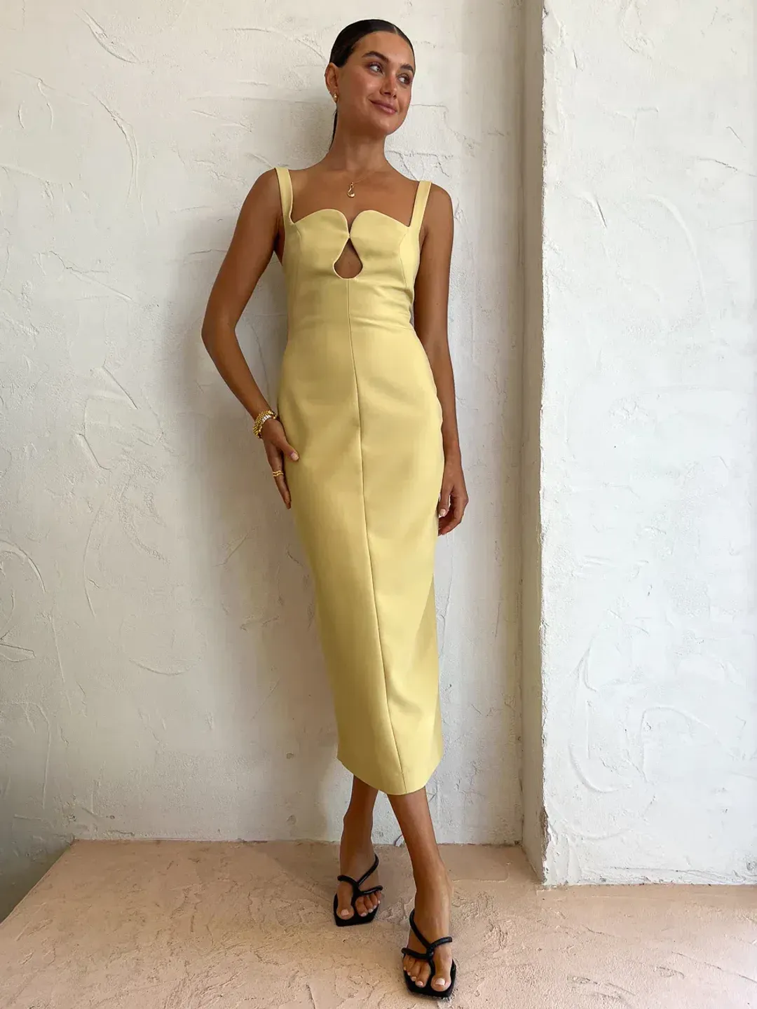 Camilla and Marc Brixton Midi Dress Mustard Yellow Size AU 6 for rent on The Volte - main image