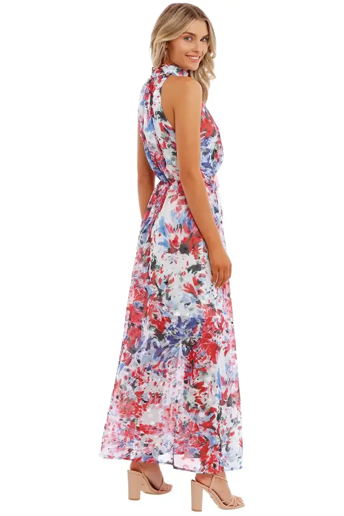 Sofia Irina Halter Gown Spring Floral Multi Size AU 6 - Image 3