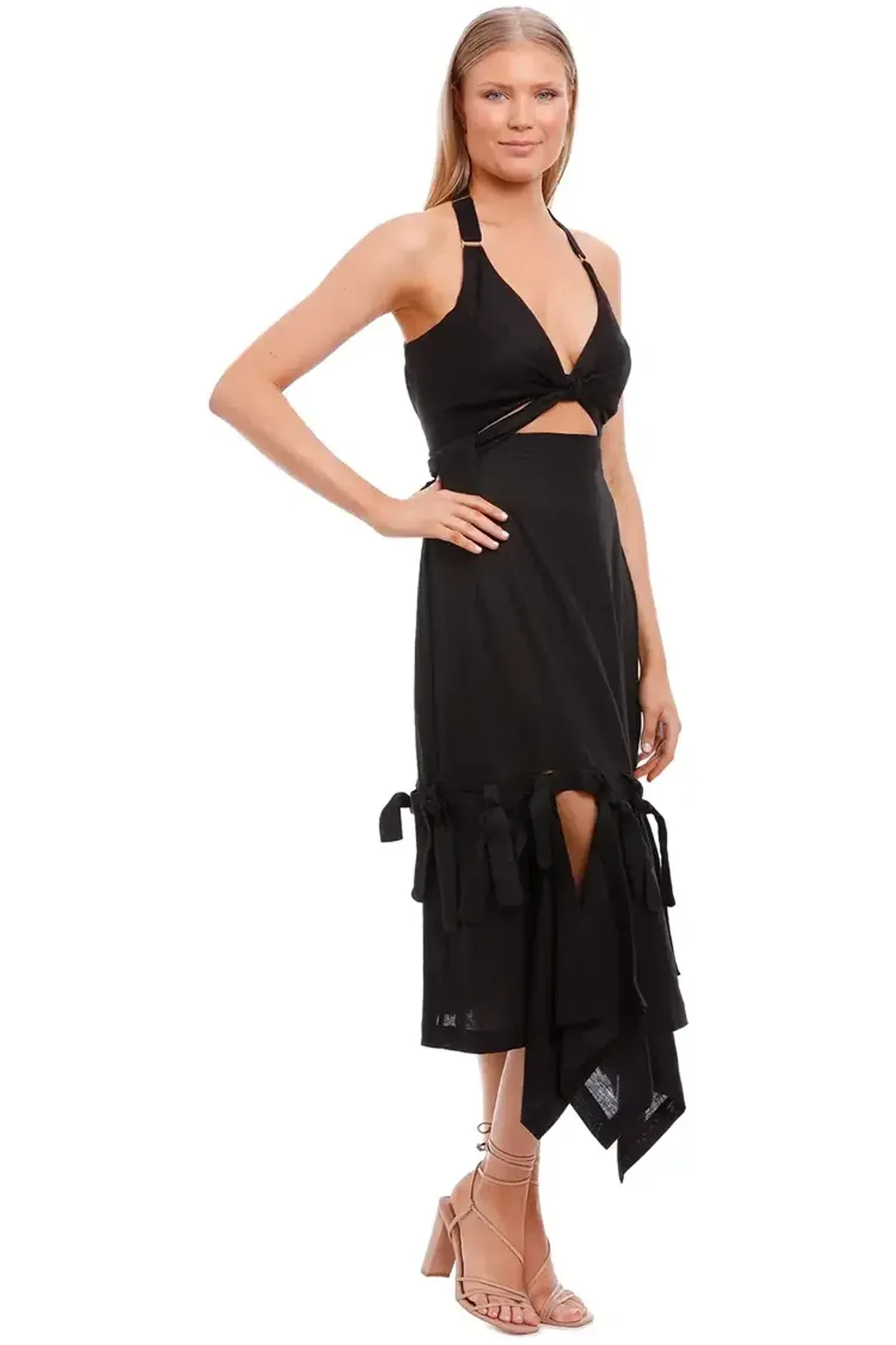 KITX Block System Tie Dress Black Size AU 12 for rent on The Volte - main image
