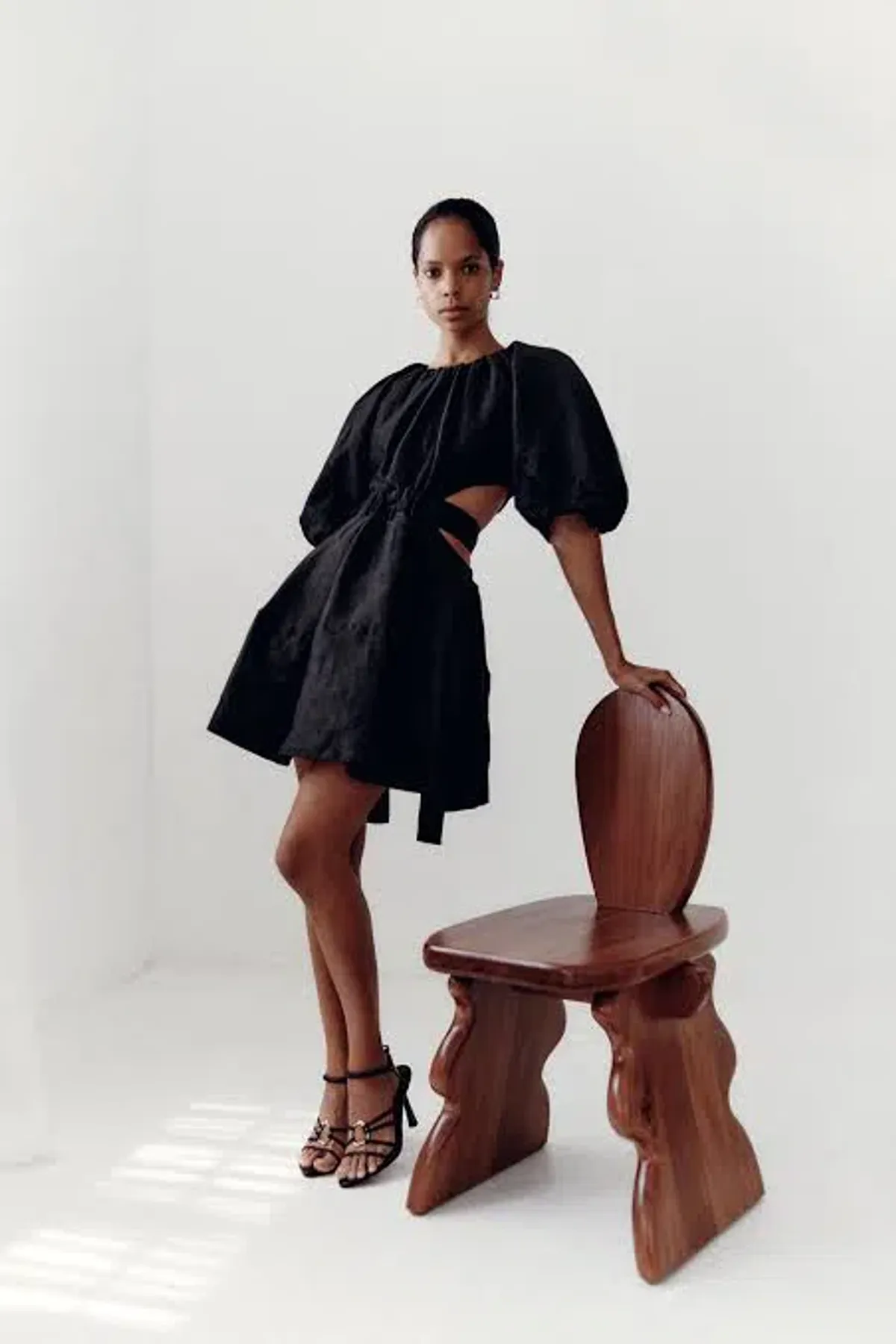 Aje Mimosa Cut Out Mini Dress Black Size AU 10 - Image 3