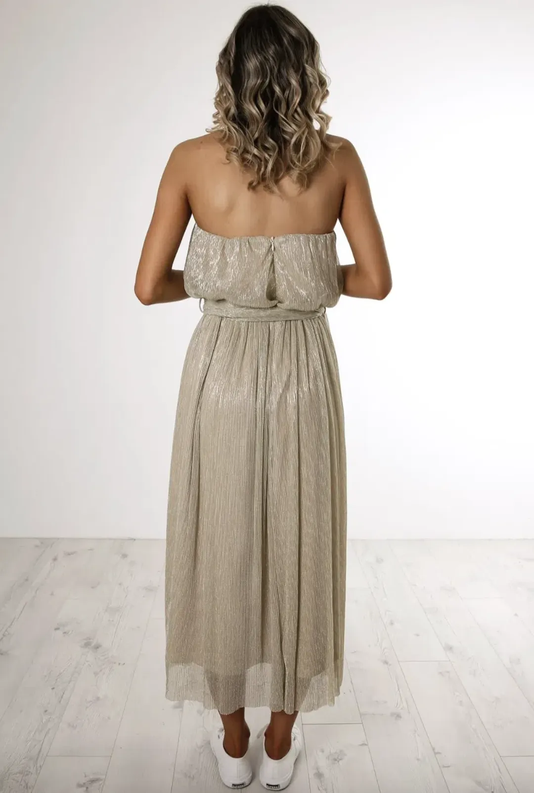 Misha Francesca Strapless Dress Gold Size 8 for rent on The Volte - main image